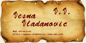 Vesna Vladanović vizit kartica
